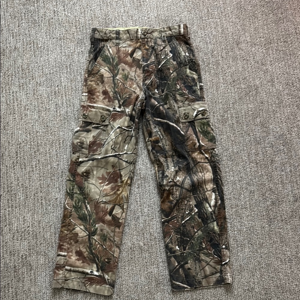 Green and Brown Straight Leg Camouflage Pants